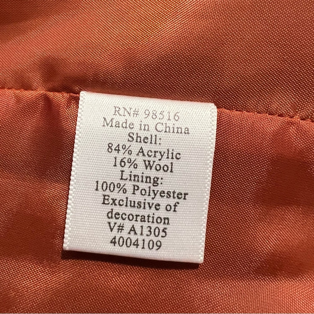 Coldwater Creek Brown Tweed Embroidered Blazer with Rust Lining - Picture 5 of 11